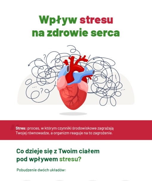 Wpływ stresu na zdrowie serca – infografika